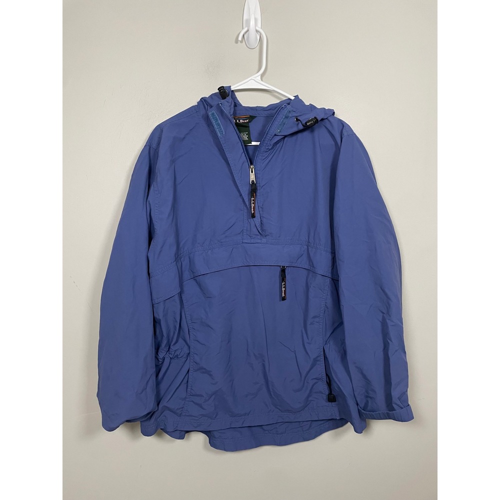 Vintage L.L. Bean Anorak Windbreaker Quarter Zip Pullover Purple/Blue Size Large
